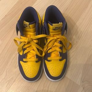 Kids High top dunks purple / yellow